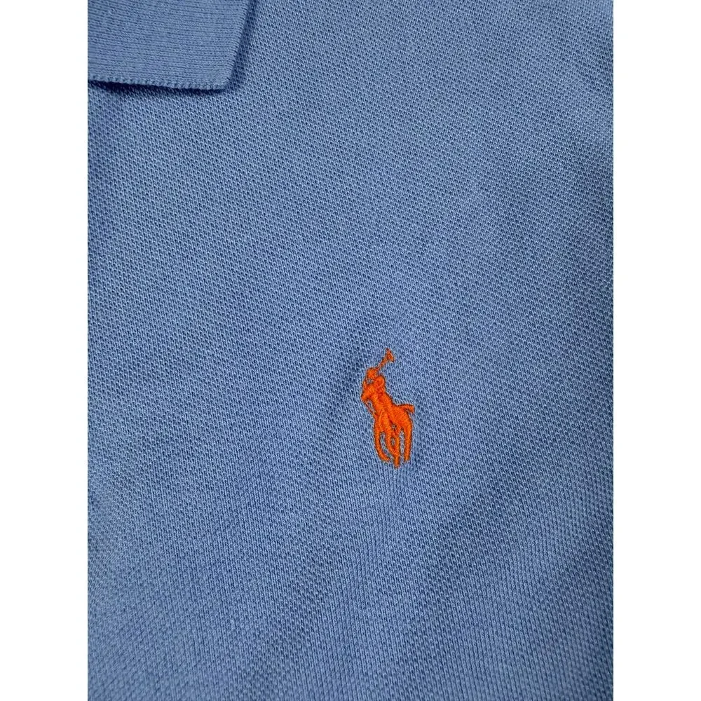 Polo Ralph Lauren Boys Iconic Mesh Polo Shirt Blue Pony Size 14-16 (Large)